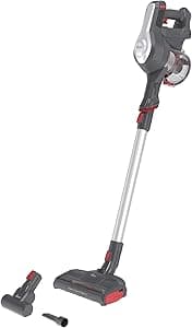 Hoover H-Free 100 Hf122Gpt 011 Aspirapolvere Elettrica senza Fili, senza Sacco, 170W, 0,9 L, Ciclonico, Mini Turbo Spazzola, Autonomia 40 Min, Rosso