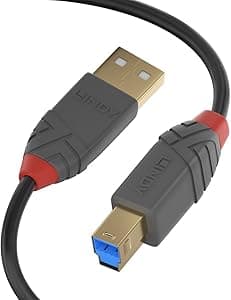 LINDY Cavo USB 3.0 Tipo A a B Anthra Line, 1m, Nero