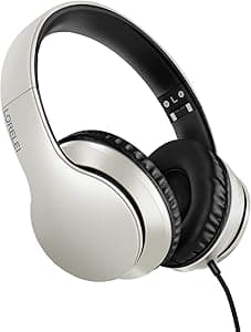LORELEI X6 - Cuffie over-ear con microfono, leggere, pieghevoli e portatili, con bassi stereo e cavo da 1,45 m, senza groviglio, cuffie cablate per smartphone, tablet MP3/4