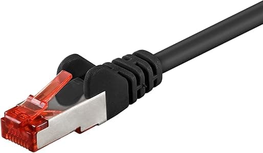 Goobay 92754 Cavo CAT 6 Cavo di rete Lan per Gigabit Ethernet S-FTP Cavo patch a doppia schermatura con connettore RJ45, 30 m, nero