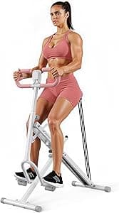 MERACH 2-in-1 Macchina per Squat e Vogatore, Pieghevole, Attrezzo per Glutei, Gambe e Core, Montaggio in 10 Minuti per Casa e Palestra, Carico Massimo 160 KG – R07 Bianco