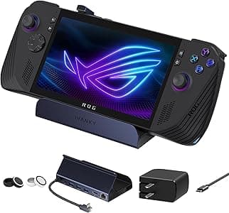 iVANKY 8-in-1 ROG Ally Dock con Caricatore PD da 65W, Steam Deck/Legion Go Docking Station con HDMI 2.0 4K@144Hz, 3*USB-A 3.0, Carica USB-C da 100W, Ethernet da 1Gbps
