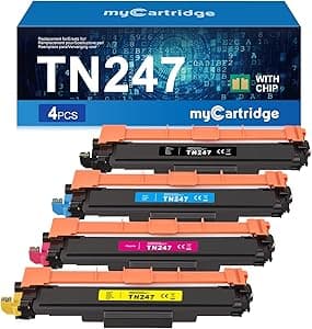 MYCARTRIDGE TN247 TN 243CMYK Toner Compatibile per Brother TN247 TN-243CMYK per DCP-L3550CDW MFC-L3730CDN MFC-L3750CDW MFC-L3770CDW HL-L3230CDW (Nero/Ciano/Magenta/Giallo, 4 Pezzi)