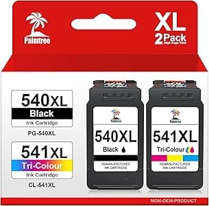 Palmtree 540XL 541XL Multipack Compatibile con Cartucce Canon 540 541 XL per Canon PIXMA MG3650s MG3650 MG3600 TS5150 TS5151 TS5100 MX535 MX475 MX395 Cartucce TS5150 PG540 Nero CL541 Colore