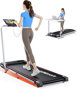 RUNIMON Tapis Roulant Elettrico Piehevole, 6 IN 1 Tapis Roulant Salvaspazio, Inclinazione 7%, 12 km/h, 2.5HP, Tapirulan con 2 Display LED, APP, Due Modalità di Controllo