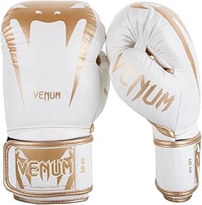 Venum Giant 3.0, Guantoni da Boxe Muay Thai Kick Boxing, Unisex - Adulto, Bianco/Oro, 12 Oz