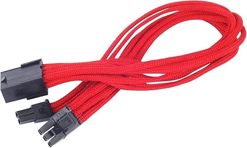 SilverStone SST-PP07-PCIR - cavo di estensione sleevato 8pin a PCI-E 6+2pin, 25cm, rosso