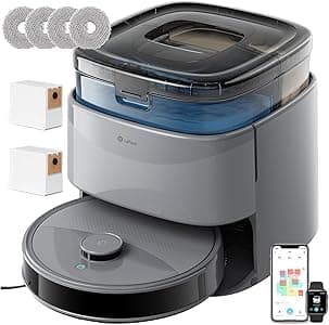 LEFANT M3 MAX Robot Aspirapolvere Lavapavimenti con Mappatura, 20.000Pa, Navigazione Laser dToF, Evitamento Ostacoli PSD, Svuotamento Riempimento, Panno Sollevabile, Asciugatura, WIFI/App/Alexa