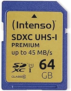 Intenso Scheda di memoria Premium SDXC UHS-I 64GB classe 10 blu, 1 pezzo