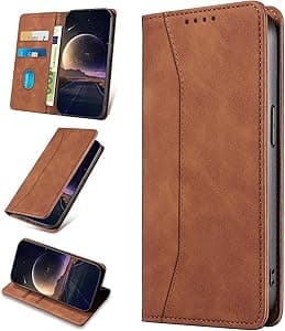 KANVOOS Cover per Honor Magic 5 PRO 5G, Cover a Libro Portafoglio in Pelle PU [Porta Carte] [Magnetica], Antiurto Flip Case Custodia per Honor Magic 5 PRO 5G (Marrone)
