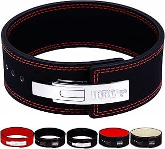 IBRO Powerlifting Lever Gym Belt – Power 10 mm Extreme Heavy Duty vera pelle – Squat, sollevamento pesi IPF Powerlifting Strongman per uomini, nero, L