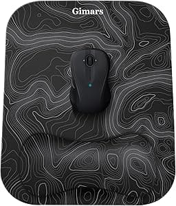 Gimars Tappetino Mouse Poggiapolsi, Mouse Pad Ergonomico in Memory Foam, 28x21cm Grande Mousepad Gaming con Supporto Poggia Polsi e Base Antiscivolo per Computer Laptop Ufficio, Mappa