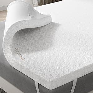 BedStory Coprimaterasso in memory foam con Infusione di gel rinfrescante, removibile e lavabile, 150 x 190 x 6 cm